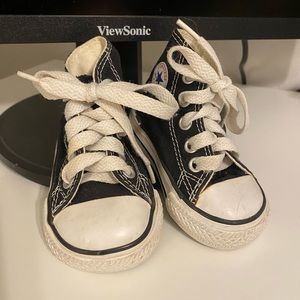 Infant size 2 black high top converse chuck taylor sneakers